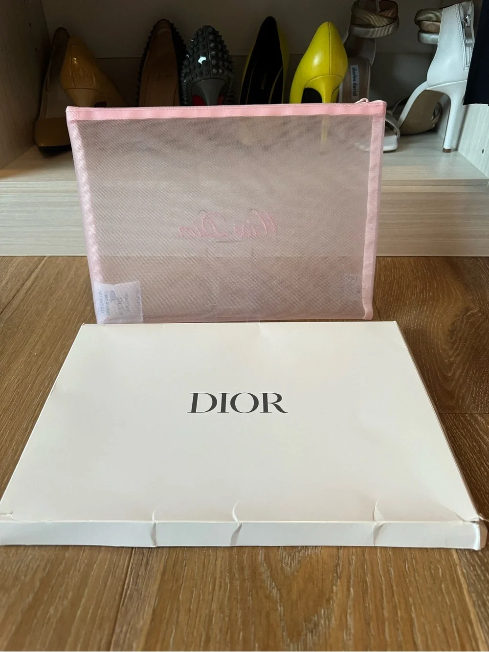 Dior Pink Miss Dior Mesh Cosmetic Pouch